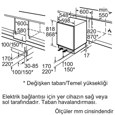 SIEMENS GU15DADF0 iQ500 Ankastre Tezgah Altı Dondurucu