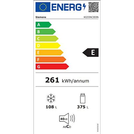 Siemens KG55NCIE0N 483 LT No-Frost Kombi Tipi Buzdolabı