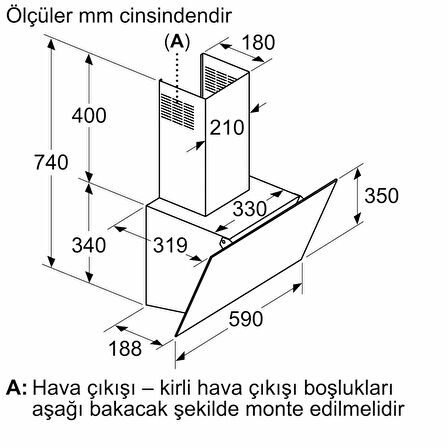 BOSCH DWK63PJ60T Serie 2 Eğimli Cam Davlumbaz