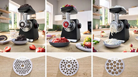 MFWS682B Serie 6 Gıda Kıyma Makinesi MultiPower 2100 W Siyah, Metalik gümüş