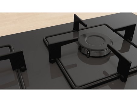 BOSCH POP6C6P31O Series 4, 60 cm, Temperli Cam Gazlı Ocak Siyah