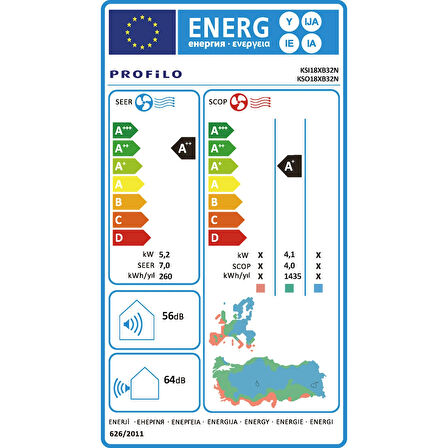 Profilo KSX18XB32N A++ 18000 BTU Inverter Duvar Tipi Klima