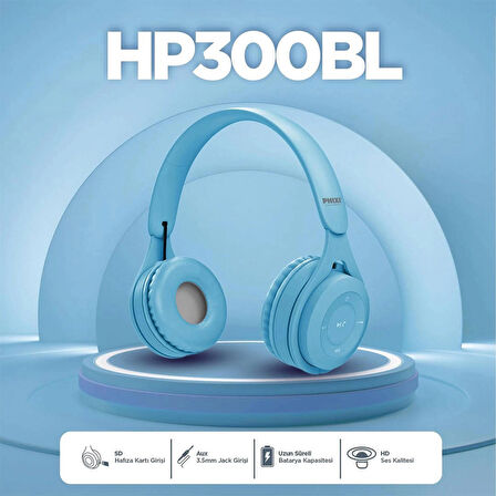 PHIXI Hp300 Basic Kablosuz Kafaüstü Kulaklık Bluetooth Wireless 5.0V Mikrofonlu HD Ses