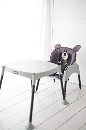 VaVbaby Bear 3 in 1 Portatif Mama Sandalyesi - Gri