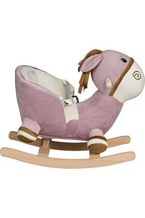 VaVbaby Sallanan At Ahşap Peluş Yumuşak - Eşek Pembe