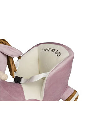 VaVbaby Sallanan At Ahşap Peluş Yumuşak - Eşek Pembe