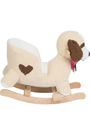 VaVbaby Sallanan At Ahşap Peluş Yumuşak - Köpek Latte