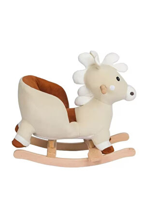 VaVbaby Sallanan At Ahşap Peluş Yumuşak - Geyik Ekru
