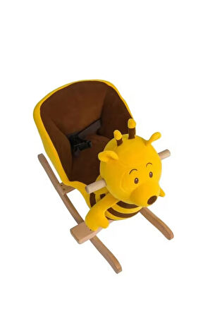 VaVbaby Sallanan At Ahşap Peluş Yumuşak - Arı Sarı