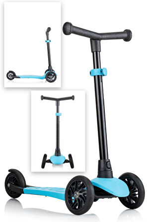 VaVbaby 3 Tekerli Yükseklik Ayarlı Ziply Scooter Mavi