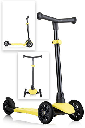 VaVbaby 3 Tekerli Yükseklik Ayarlı Ziply Scooter Sarı
