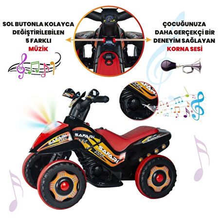 VaVbaby Crazy Cross Akülü Motor ATV 6v Siyah