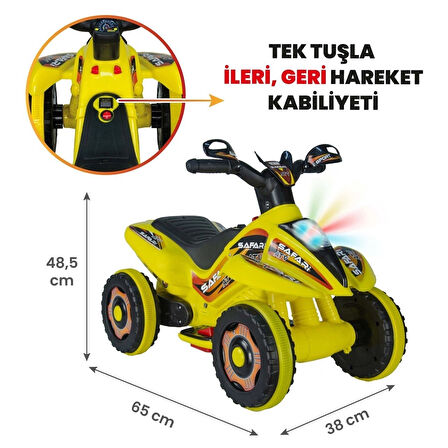VaVbaby Crazy Cross Akülü Motor ATV 6v Sarı