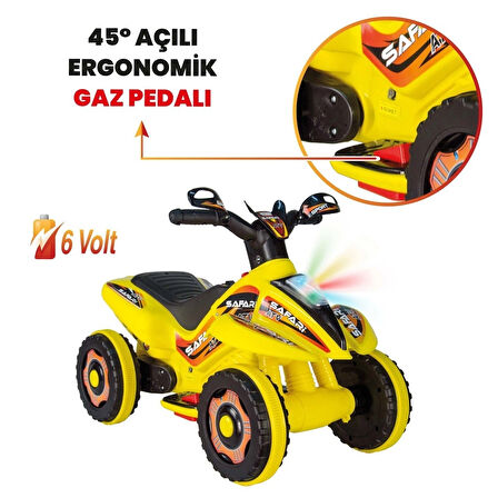 VaVbaby Crazy Cross Akülü Motor ATV 6v Sarı