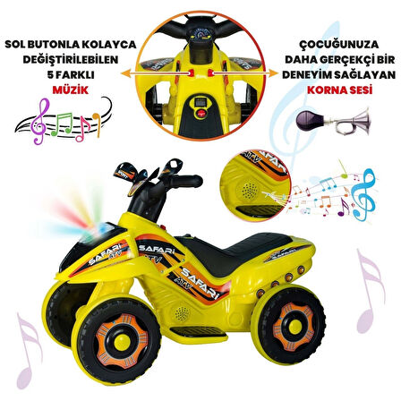 VaVbaby Crazy Cross Akülü Motor ATV 6v Sarı