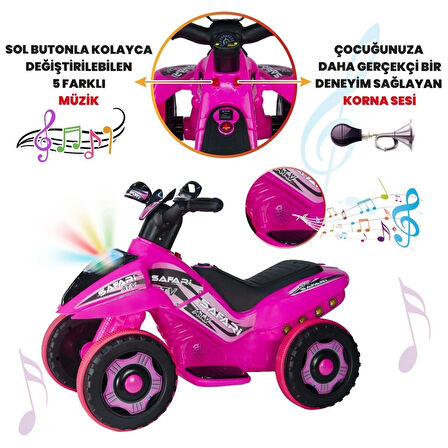 VaVbaby Crazy Cross Akülü Motor ATV 6v Pembe