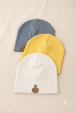 Organik Pamuklu, Yumuşak Dokulu, Ribanalı Düz Model 3’lü Set Unisex Bebek Şapkası (Lacivert-Sarı-Beyaz)