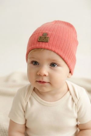 Organik Pamuklu, Yumuşak Dokulu, Ribanalı Düz Model 3’lü Set Unisex Bebek Şapkası (Mor-Fuşya-Gri)