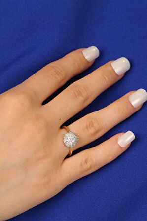 Yuvarlak Taşlı Altın Yüzük