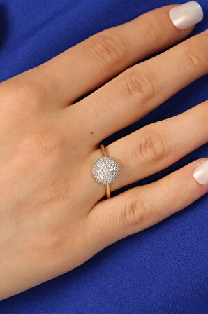 Yuvarlak Taşlı Altın Yüzük