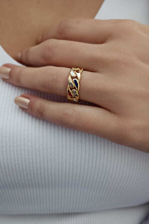 Sarı Altın Altın Renkli Mineli Gurmet Taşsız Yüzük