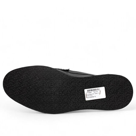 Fe İçi Dışı Hakiki Deri Tam Ortapedik Taban Bağcıksız Erkek Ayakkabısı Cilt Siyah Poli Tarz3008