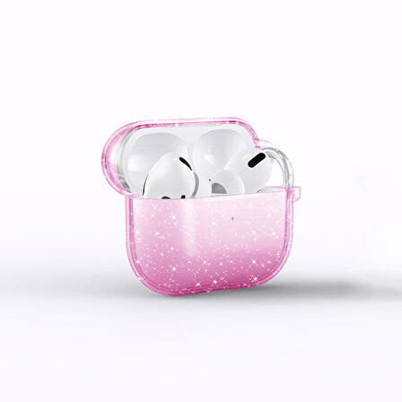 Apple Airpods 3. Nesil Allstar Airbag-32 Parlayan Simli Saydam Renkli Kılıf