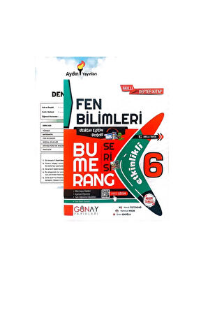 GÜNAY YAYINLARI 6.SINIF BUMERANG FEN BİLİMLERİ DEFTER&KİTAP-YENİ BASKI-(AYDIN YAYINLARI DENEMELİ)