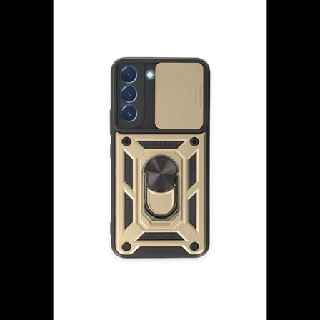 Samsung Galaxy S24 Kılıf Pars Lens Yüzüklü Silikon - Gold