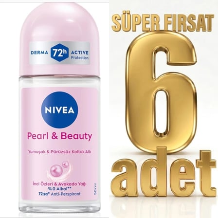 Nivea Pearl&Beauty Kadın Roll-On Deodorant 50 ML x 6