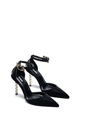 Yüksek Topuklu Taş İşlemeli Şık Tokalı Abiye Ayakkabı 425