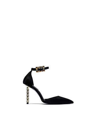 Yüksek Topuklu Taş İşlemeli Şık Tokalı Abiye Ayakkabı 425