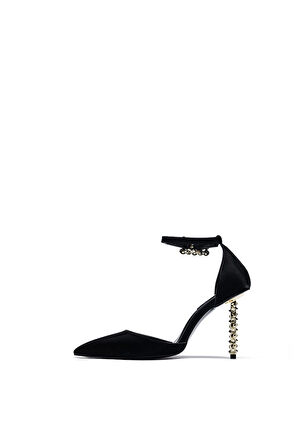 Yüksek Topuklu Taş İşlemeli Şık Tokalı Abiye Ayakkabı 425