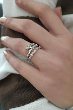 beyaz altın Beyaz Altın Sarmal Yılan Yüzük