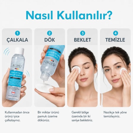 Aclind® Dual-Active Make-Up Remover | Çift Bazlı Makyaj Temizleyici