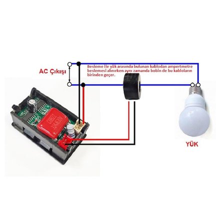 Dijital Trafolu Volt-Ampermetre 50-500V 0-10Amper