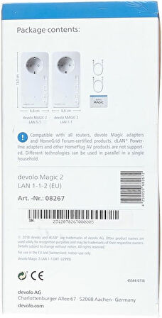 Devolo Magic 2 LAN triple Başlangıç Kiti I Mesh Wi-Fi I Powerline: 2.400 I WiFi Menzil Genişletici I Access Point I Tak Çalıştır - Teşhir