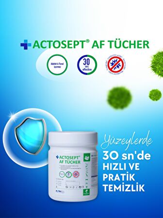 ACTOSEPT® AF TÜCHER 100 mendil | Yüzeyler İçin Alkol Bazlı Kullanıma Hazır Dezenfeksiyon Mendili