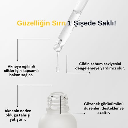 Aclind Active 4D No:3 Gözenek Sıkılaştırıcı ve Sebum Dengeleyici Serum - Akneye Eğilimli Ciltler 30 m