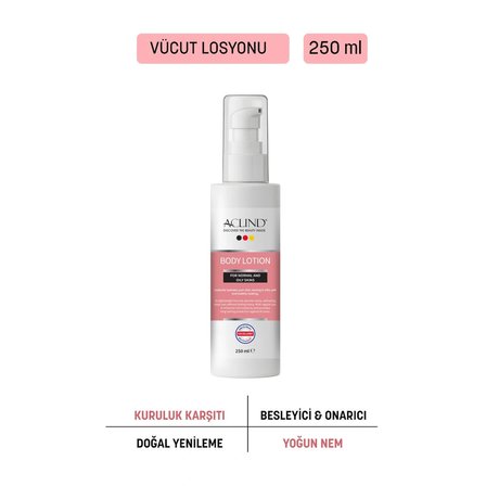 ACLIND® BODY LOTION 250 ml | Vücut Losyonu Nemlendirici Krem | Güzellik Serisi