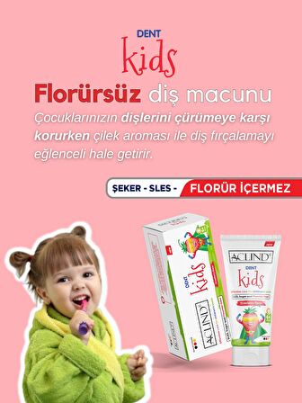 Aclind Dent Kids 15 ml | Çocuklar için Florür İçermeyen Diş Macunu