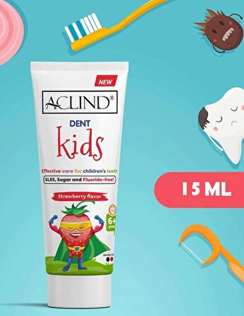 Aclind Dent Kids 15 ml | Çocuklar için Florür İçermeyen Diş Macunu