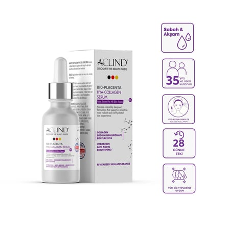 Aclind® BIO-Placenta Cildi Yeniler ve Sıkılaştırır HYA-COLLAGEN SERUM 30 Ml Made In Germany