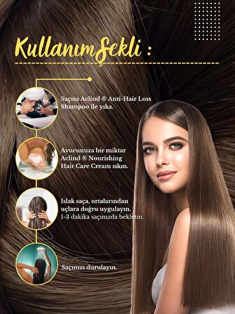 ACLIND® NOURISHING HAIR CARE CREAM 250 ml | Saç Bakım Kremi | YENİ FORMÜL