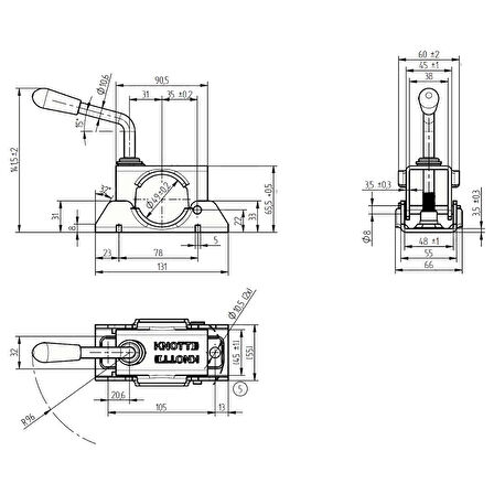 Knott 48 lik 2 Delik Destek Tekeri Kelepçesi