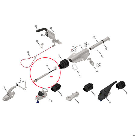 Knott 87100713 1400Kg Yedek Frenli Kaplin Amortisörü