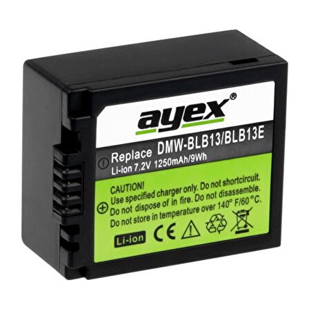 Ayex Panasonic G1- G2- G10 Gh1 İçin Dmw-Blb13- Dmw-Blb13E Batarya