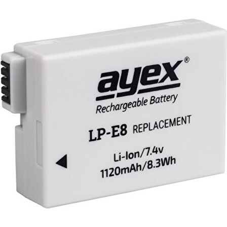 Ayex Canon Eos 700D- 650D- 600D- 550D İçin Lp-E8 Batarya