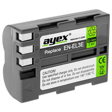 Ayex Nikon İçin En-El3E Batarya