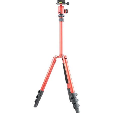 Jusıno X-423S Tripod + BS-08Q Tripod Kafası Kırmızı